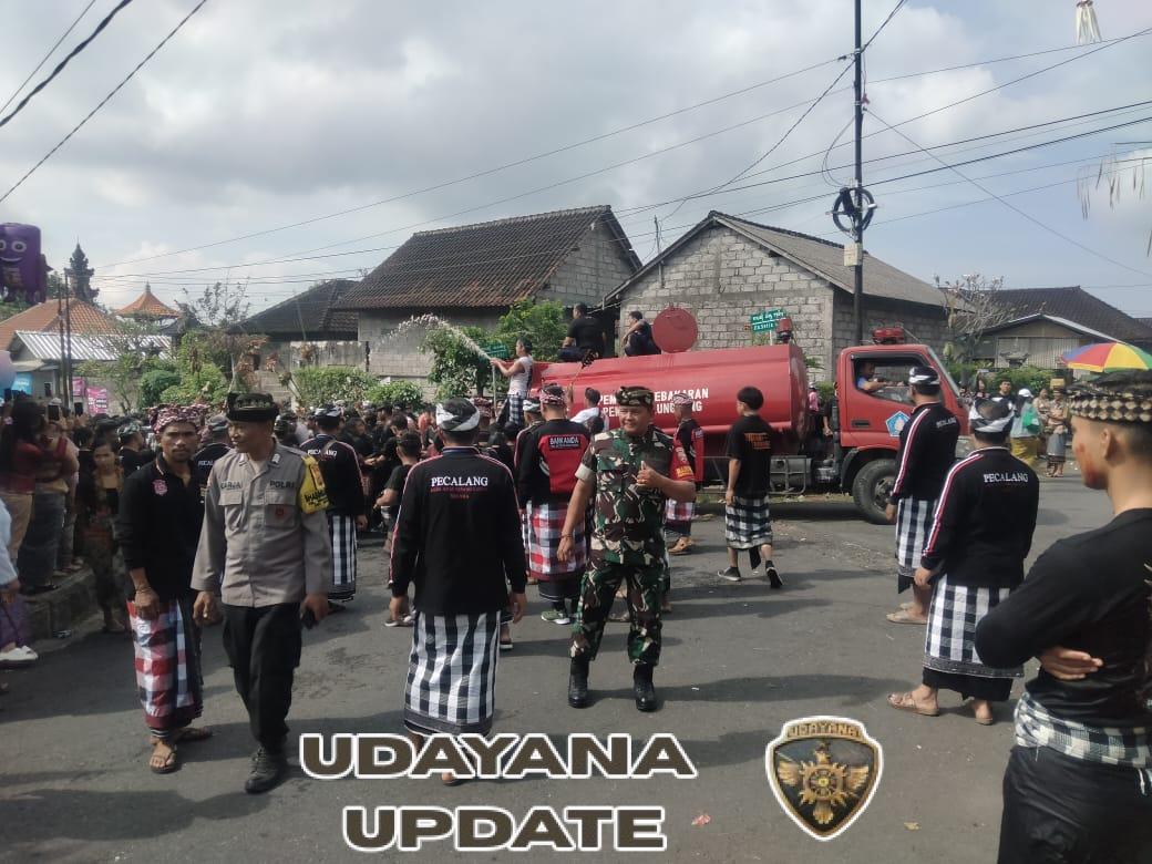 Tradisi Mecaru Mejaga Jaga Digelar, Aparat TNI Dan Polri Di Semarapura Kaja Gelar Pengamanan