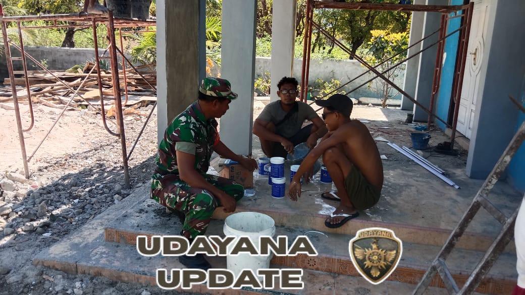 Babinsa Batutua Bersama Jemaat Pentekosta Gelar Gotong Royong Renovasi Gereja