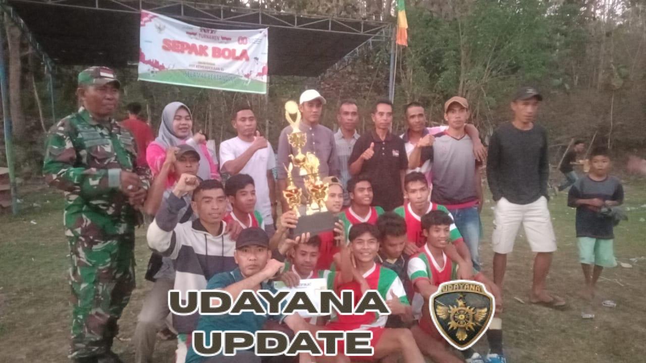 ‎Babinsa Telaga Hadiri dan Pantau Turnamen Sepak Bola Mini Antar RT di Desa Telaga