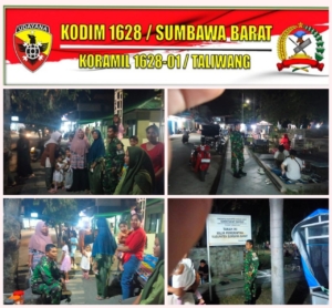 Koramil 1628-01/Taliwang Gelar Patroli Malam Jaga Kondusifitas Wilayah