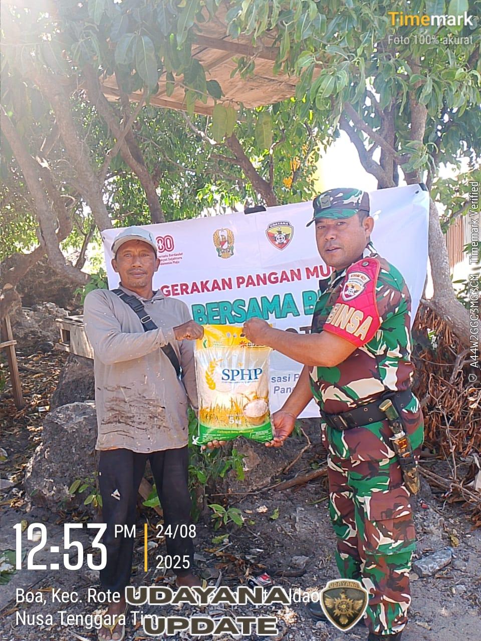 Babinsa Koramil 1627-03/Batutua Salurkan Beras SPHP di Desa Bo’a