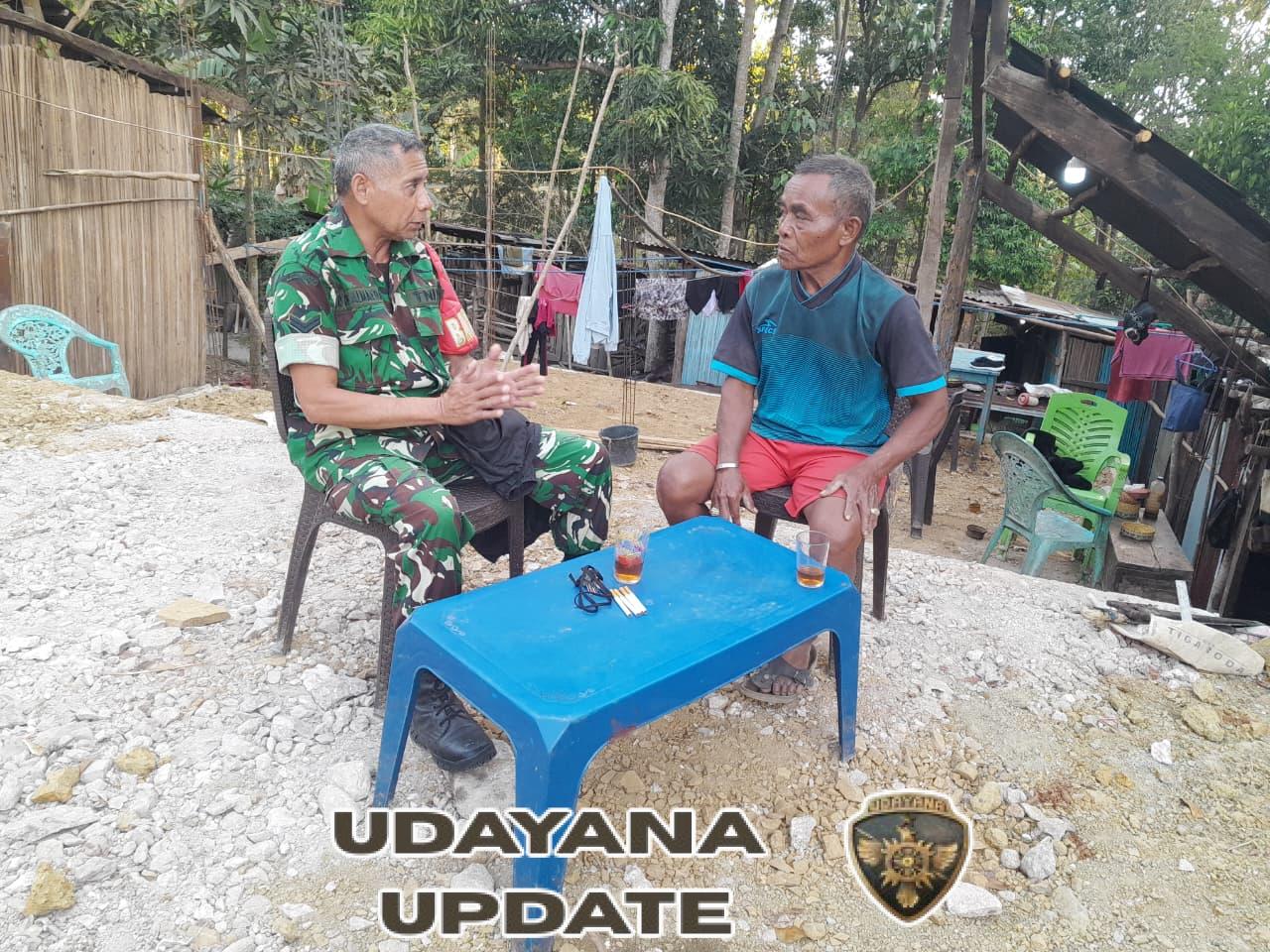 Monitoring Wilayah, Babinsa Koramil 1618-04/Bisel Sambangi Purnawirawan TNI di Kecamatan Bisel