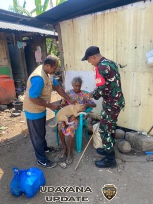 Vaksinasi Rabies, Babinsa Himbau Warga Jaga Hewan Peliharaan