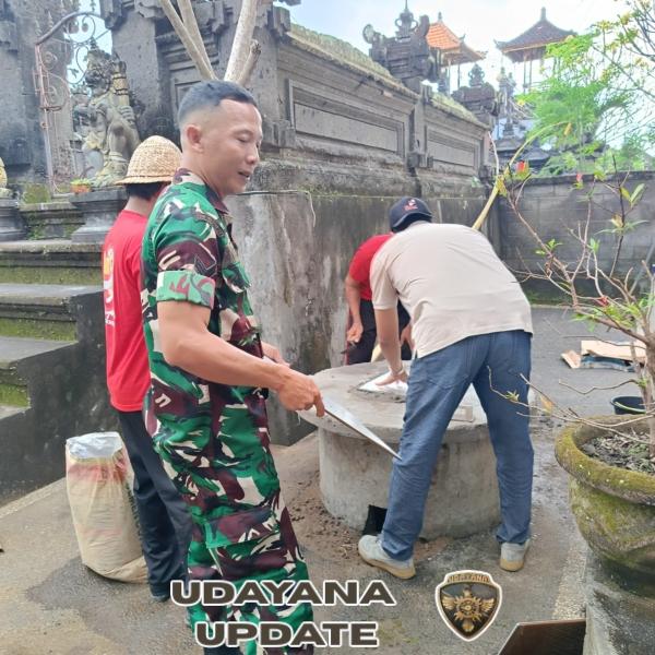 Wujud Kebersamaan, Babinsa Tegal Tugu Hadiri dan Ikut Karya Bakti Pembuatan Biopori