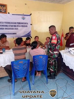 Babinsa Serka Janry Selanno Hadiri Musyawarah Desa Mbokak Bahas Pembangunan Tahunan dan Rembuk Stunting