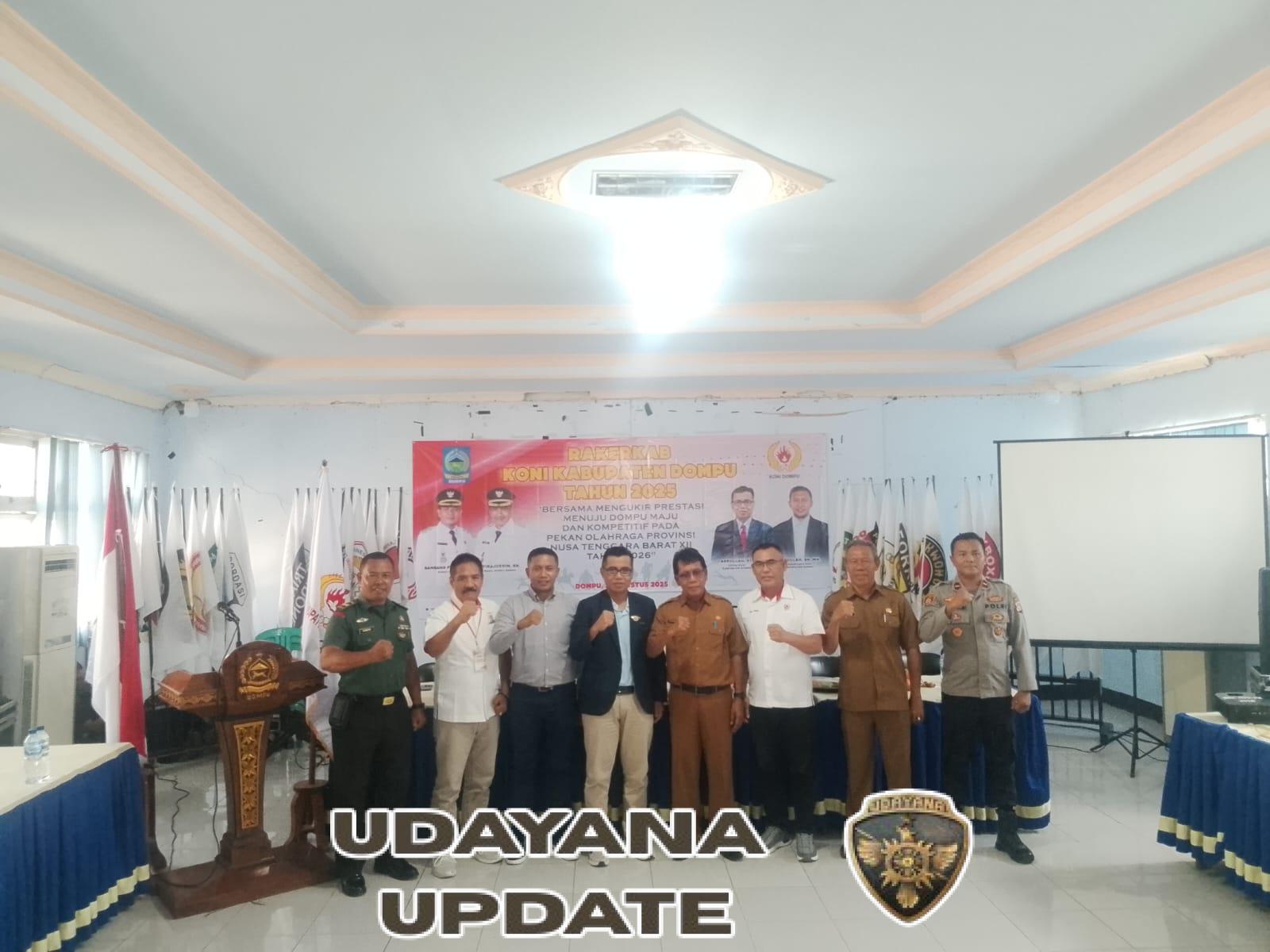 Kodim 1614/Dompu Hadiri Rakerkab KONI 2025, Dukung Prestasi Olahraga Daerah