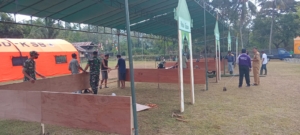 Koramil 1628-02/Sekongkang Bersama Warga Gotong Royong Siapkan MTQ Tingkat Kabupaten