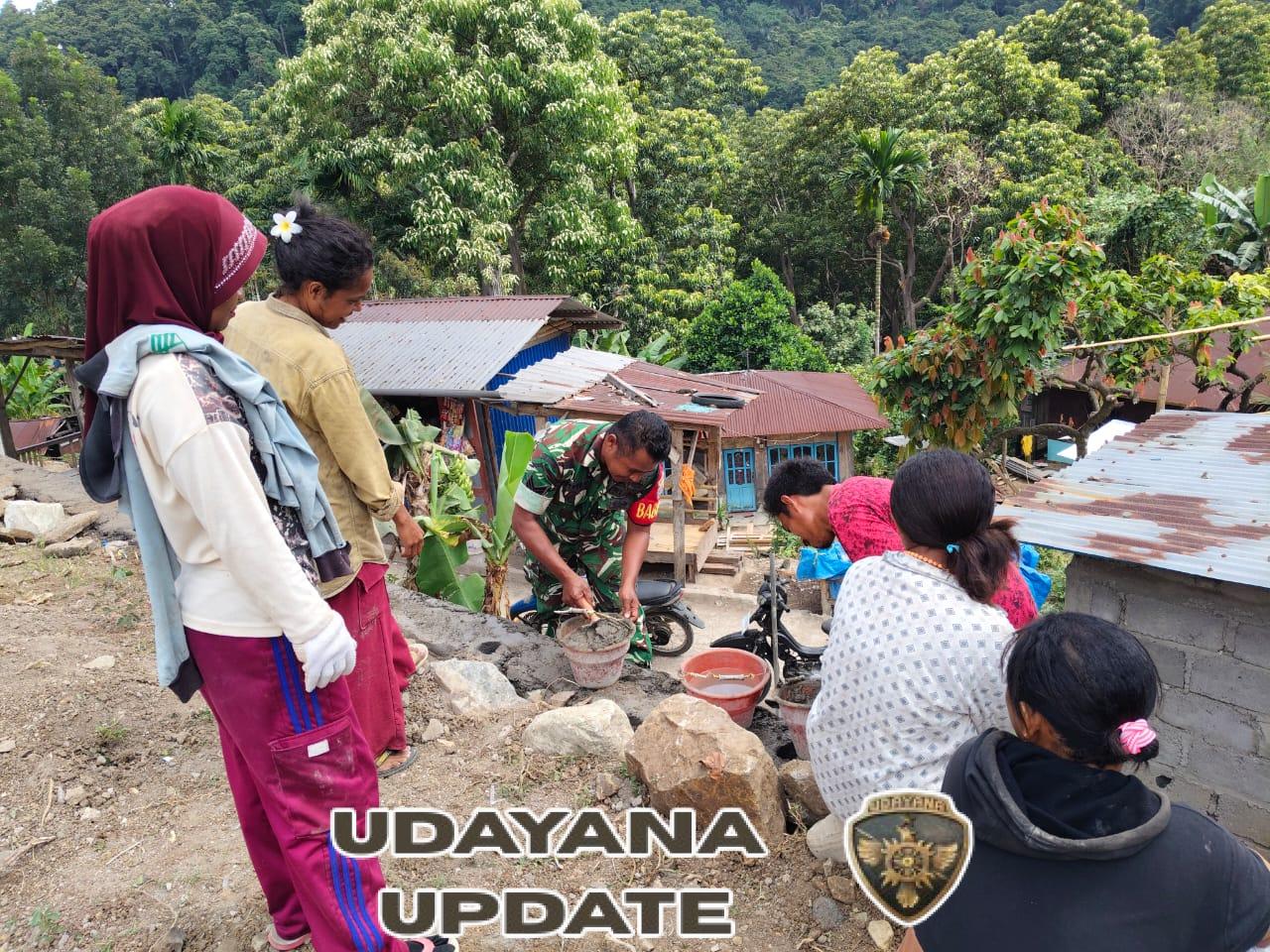 TNI-AD Gelar Pamwil dan Karya Bakti di Wilayah Binaan Desa Wolokaro, Ende