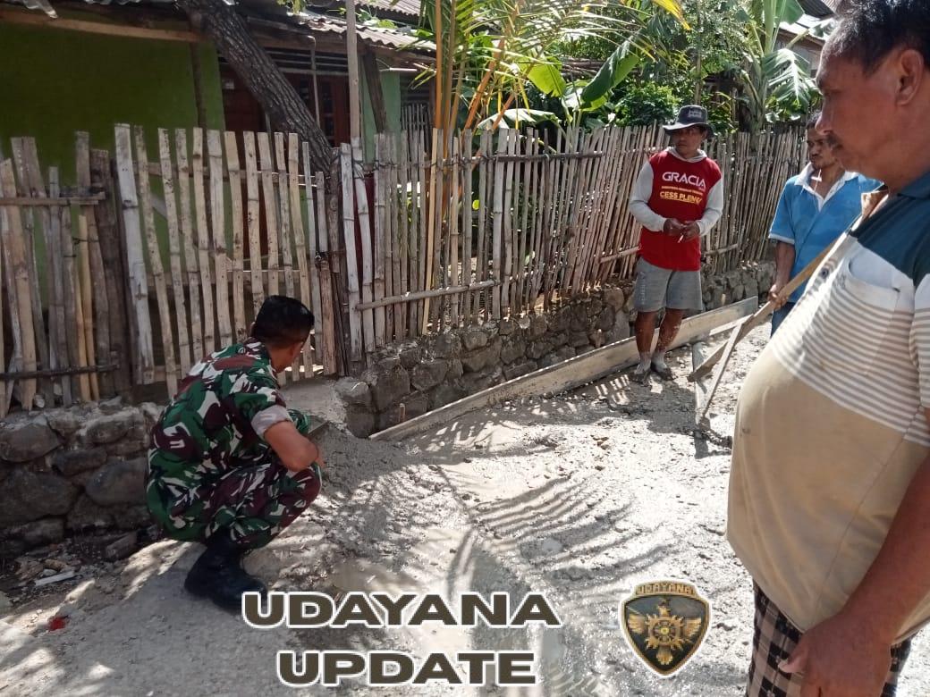 Babinsa dan Pemerintah Desa Tangga Tingkatkan Semangat Gotong Royong Bersama Masyarakat