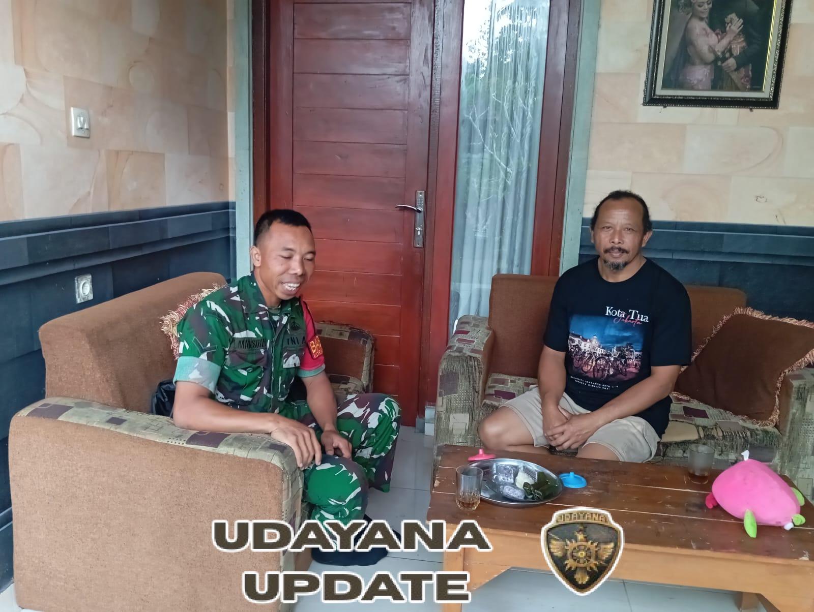 Pererat Hubungan, Babinsa Koramil 1626-03/Tembuku Temui Tokoh Masyarakat Dusun Kalanganyar