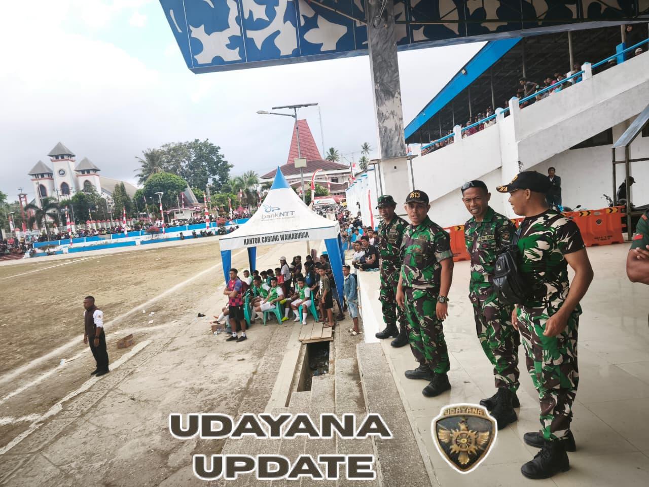 Kodim 1613/Sumba Barat Amankan Jalannya Turnamen Sepak Bola Dandim Cup