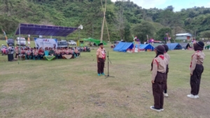 Danramil 1607-07/Lunyuk Hadiri Upacara Pembukaan Jambore Ranting Tingkat Kecamatan Lunyuk