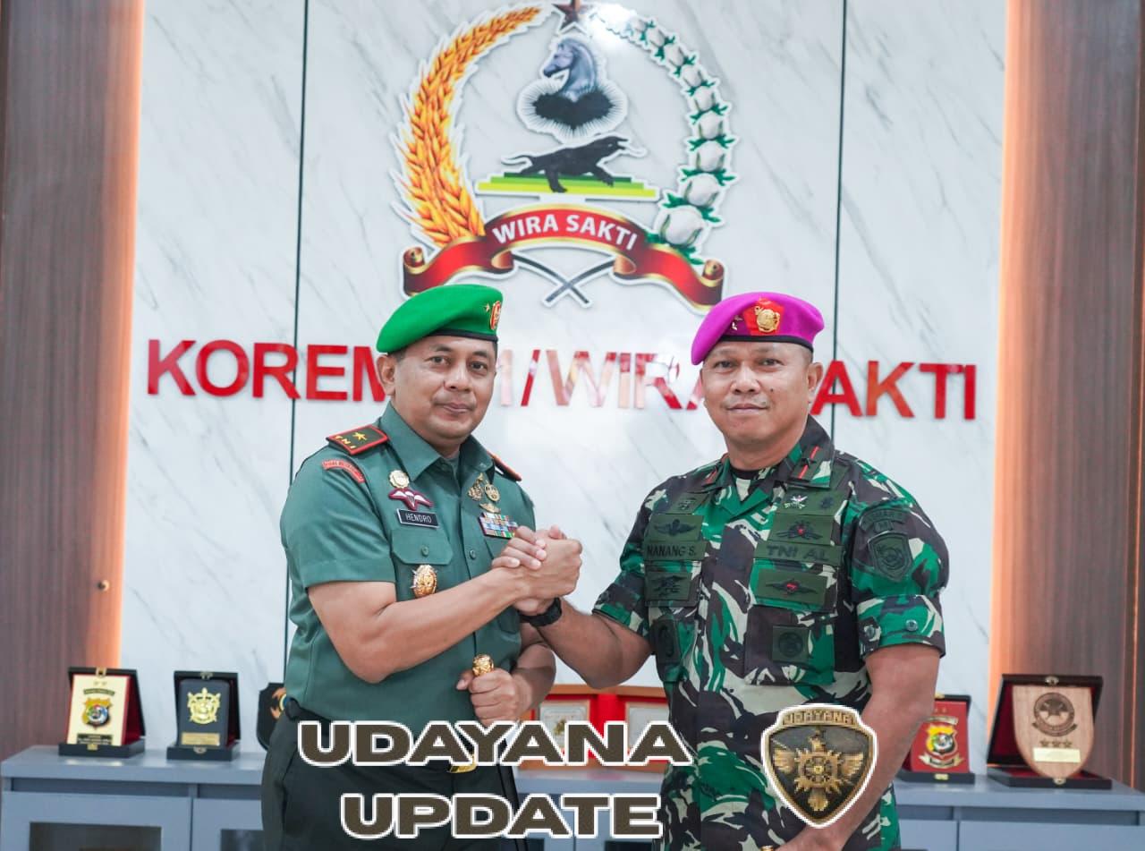 Danrem 161/Wira Sakti, Terima Kunjungan Danpasmar 2 di Ruang Lobi Makorem.