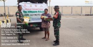 Babinsa Koramil 1627-02/Pantai Baru Gelar Penjualan Beras SPHP GPM di Sejumlah Desa