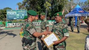 Dandim 1601/Sumba Timur Pimpin Upacara Korp Raport Purna Tugas Prajurit Dan PNS.