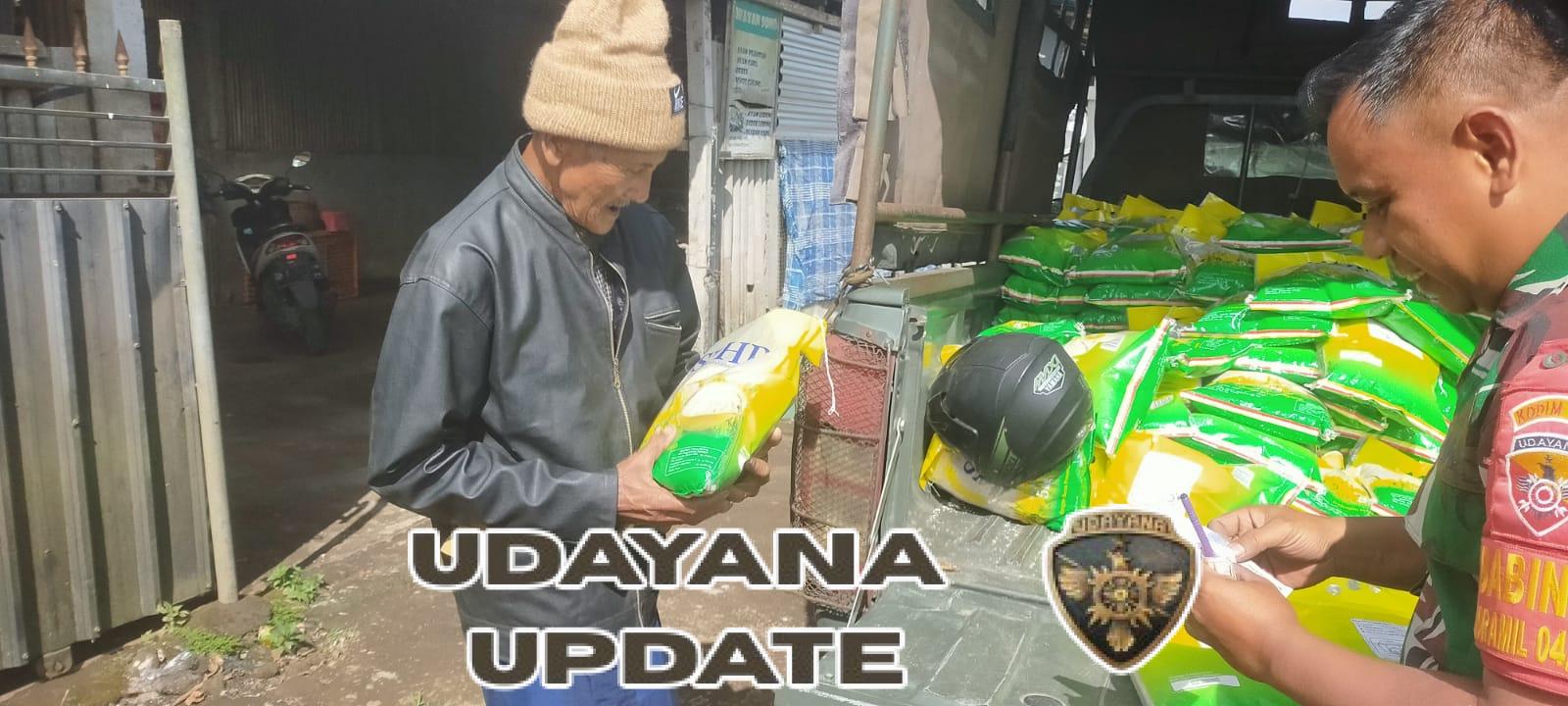 Babinsa Koramil 1626-04/Kintamani Dampingi Pelaksanaan GPM Beras SPHP di Desa Belanga