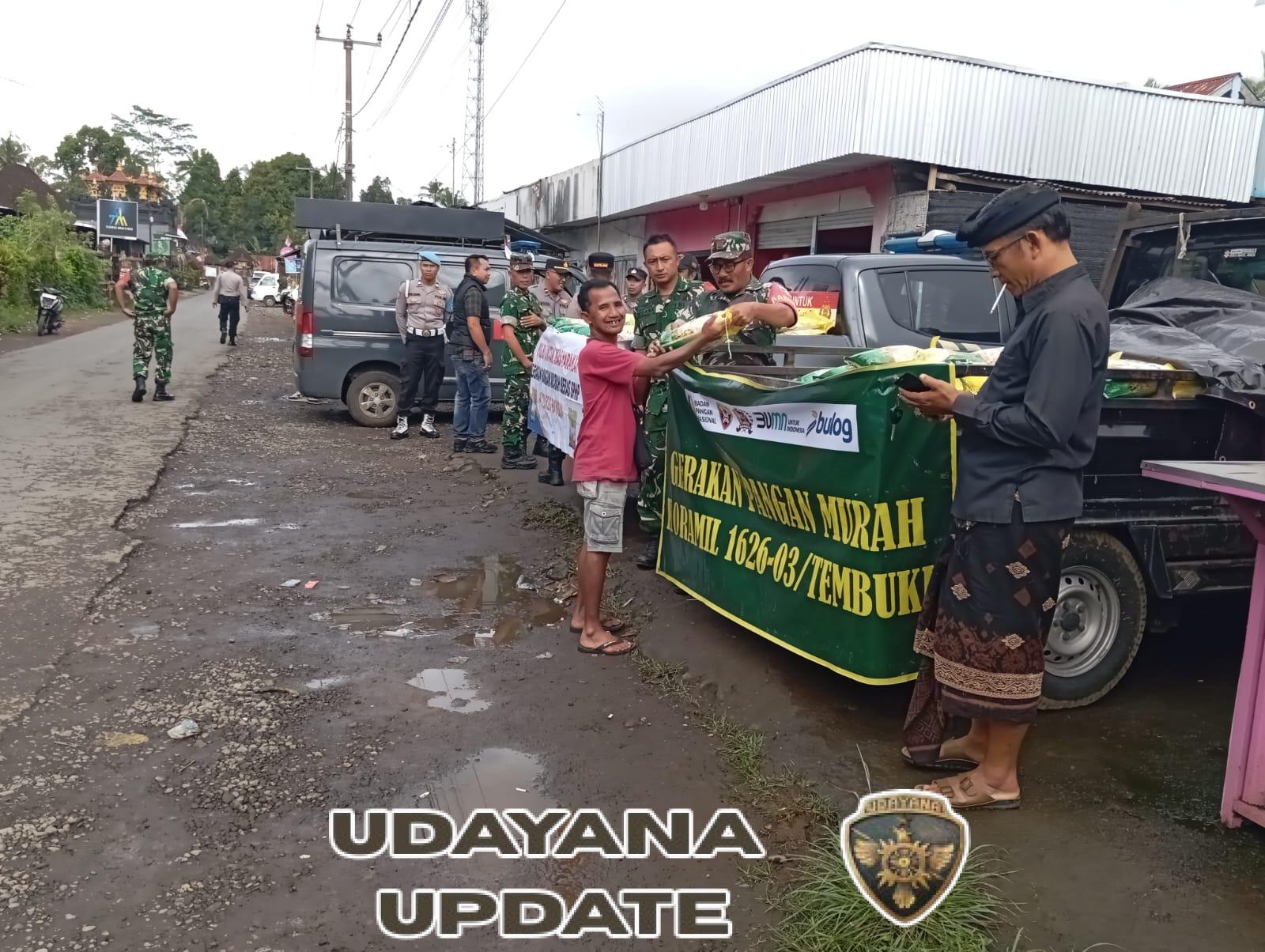 Sinergi Tiga Pilar, Koramil 03/Tembuku Gelar GPM Beras SPHP di Pasar Metra