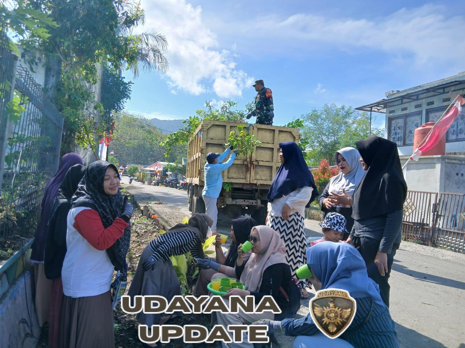 Babinsa Sekongkang Bawah Bersama Warga Gotong Royong Siapkan MTQ Kabupaten 2025