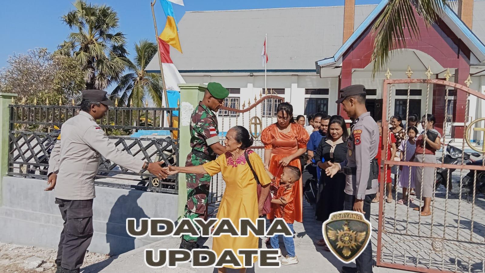 Babinsa dan Polsek Rote Barat Daya Amankan Ibadah Minggu di GMIT Talitakumi Nggauk