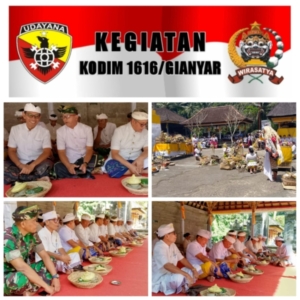 Kasdim 1616/Gianyar Hadiri Upacara Adat Ngenteg Linggih di Pura Gunung Kawi Tampaksiring
