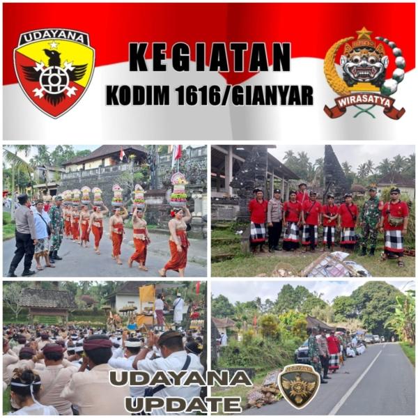 Pengamanan Terpadu, Babinsa Payangan Dukung Kelancaran Upacara Pedudusan Alit