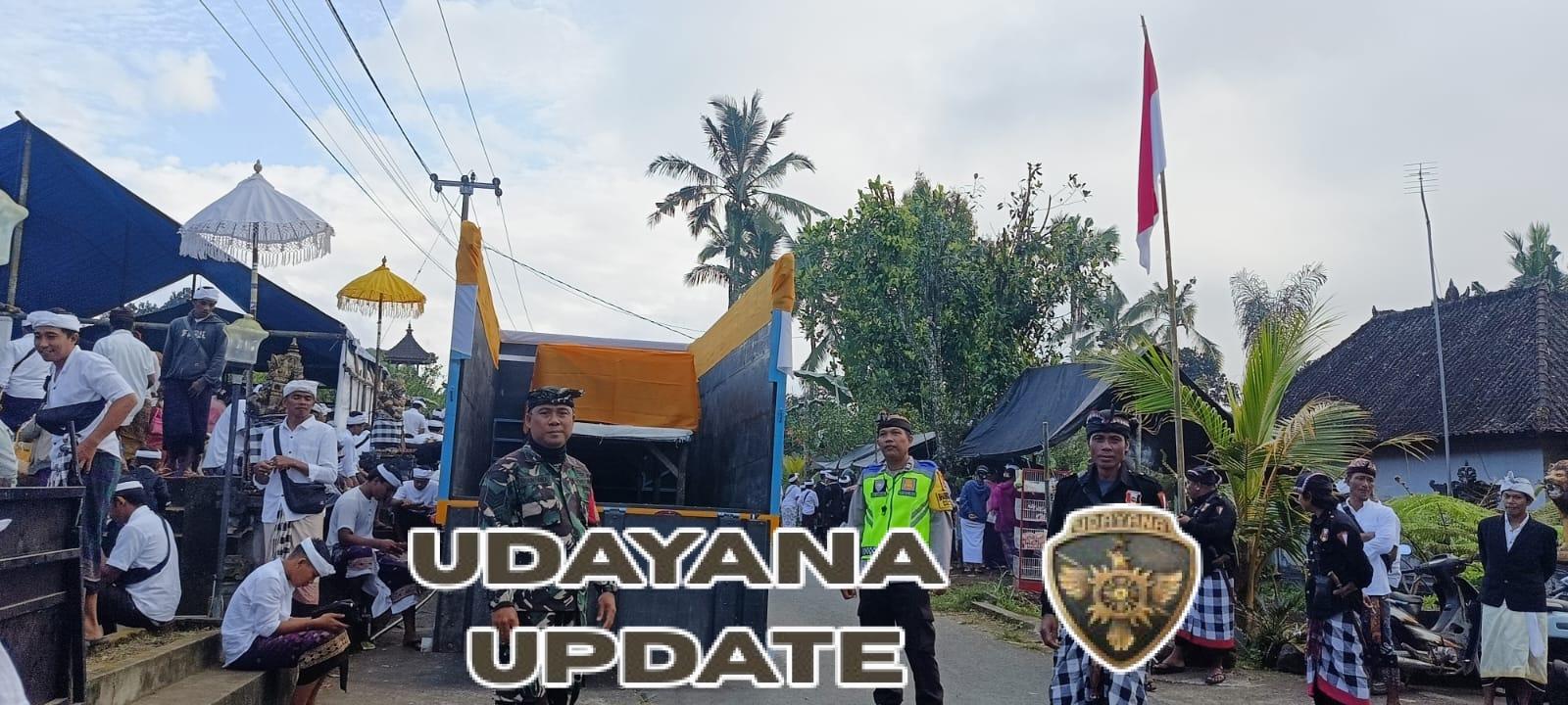 Wujudkan Kemanunggalan TNI-Rakyat, Babinsa Landih Hadir Amankan Upacara Melasti