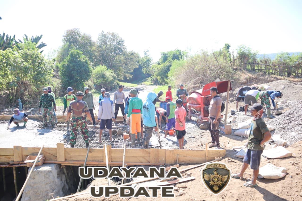 Semangat Manunggal, Satgas TMMD ke-125 Percepat Pengecoran Jembatan Vital Kalabeso