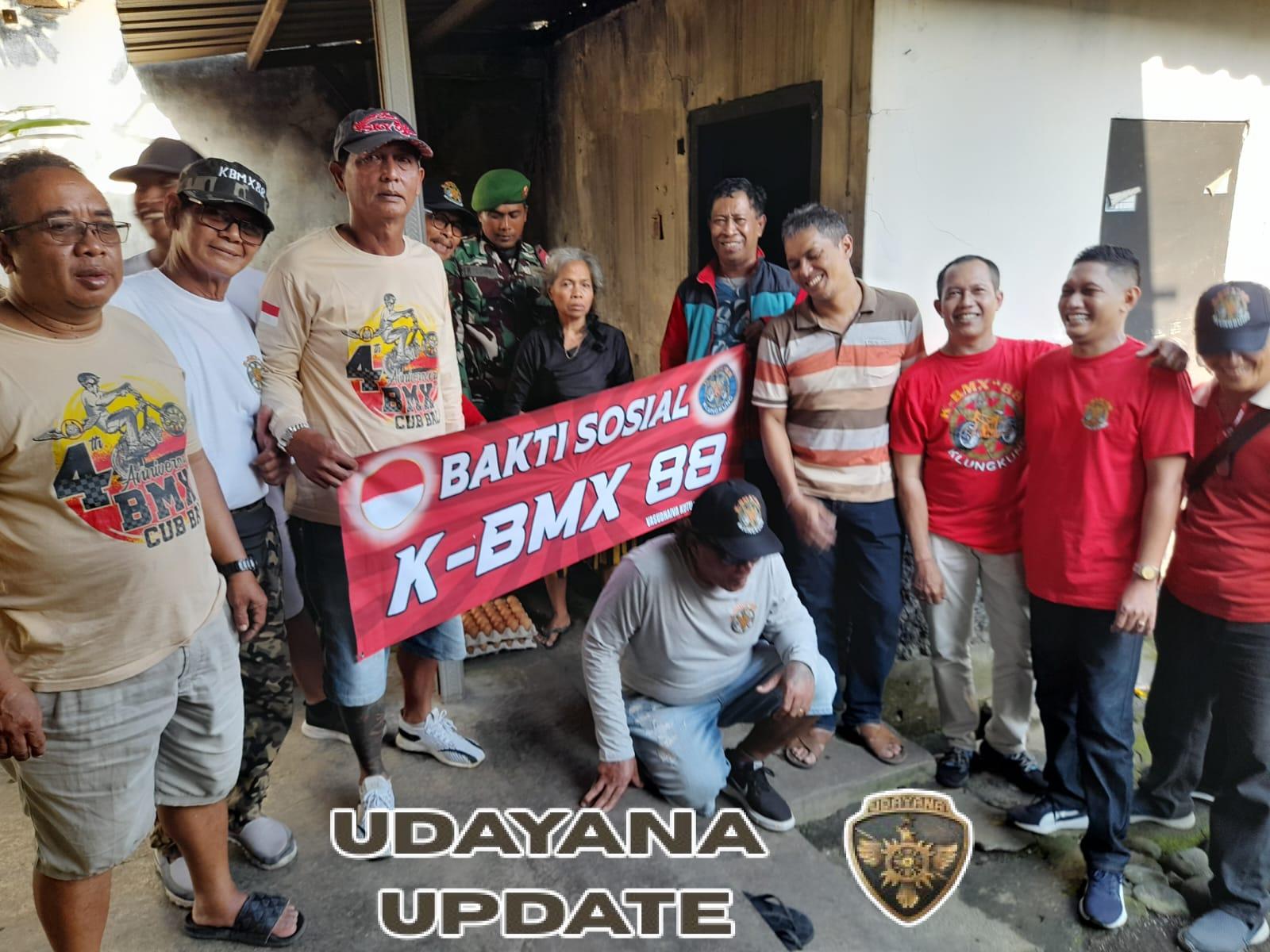 Serahkan Bantuan Kepada Disabilitas, Babinsa Semarapura Tengah Apresiasi Baksos Komunitas BMX 88 KlK