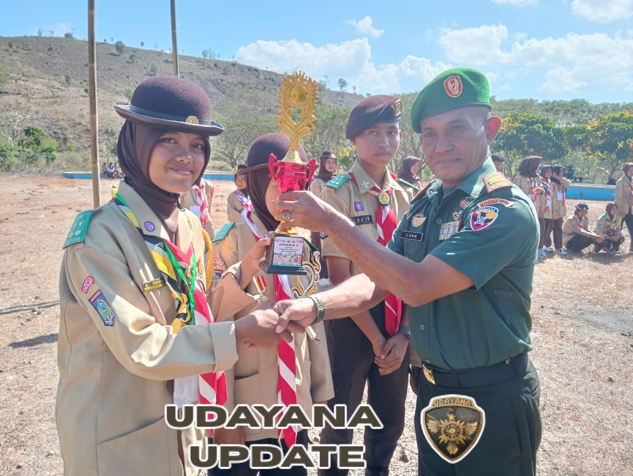 Kehadiran Danramil Dompu Warnai Penutupan HUT Pramuka ke-64 di Woja
