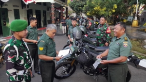 Pemeriksaan Kendaraan Prajurit Kodim 1606 Mataram Berlangsung Tertib