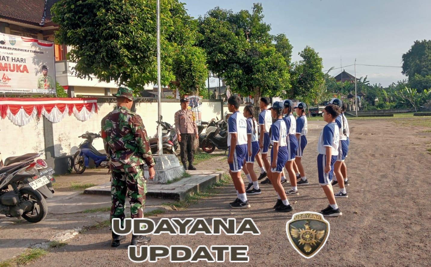 Jelang Upacara HUT RI ke-80, Babinsa Sudimara Latih 12 Paskibraka Muda