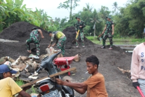 Perbekel Batuan Dampingi Satgas TMMD Bangun Infrastruktur Pertanian Strategis