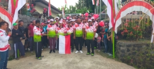 Babinsa Desa Tegalinggah bersama Bhabinkamtibmas amankan kegiatan jalan santai.