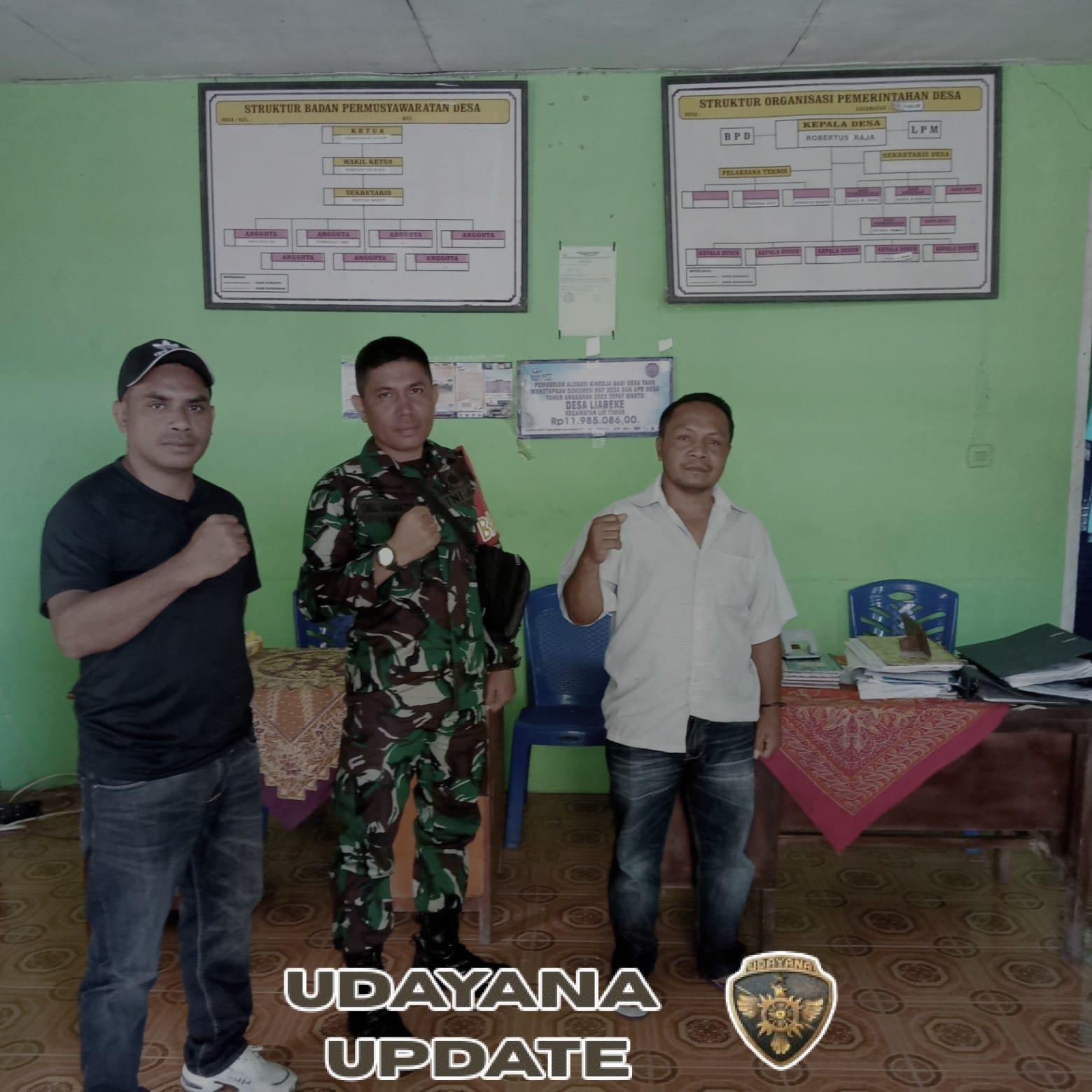 Tingkatkan Ketahanan Wilayah, Koramil 1602-02 Gelar Komsos dan Monitoring di Lio Timur