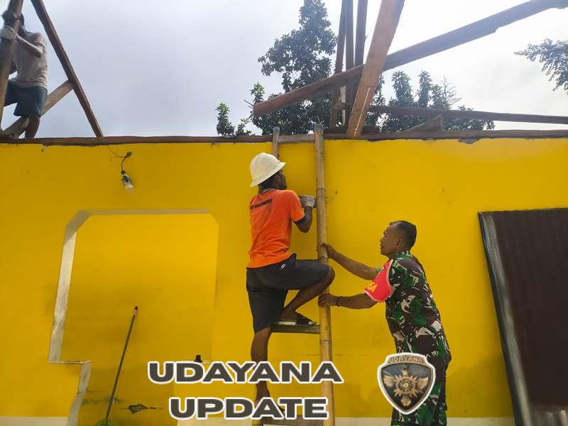 Satkowil TNI AD Bantu Perbaikan Rumah Warga Desa Tou Timur, Tingkatkan Keamanan Wilayah Binaan