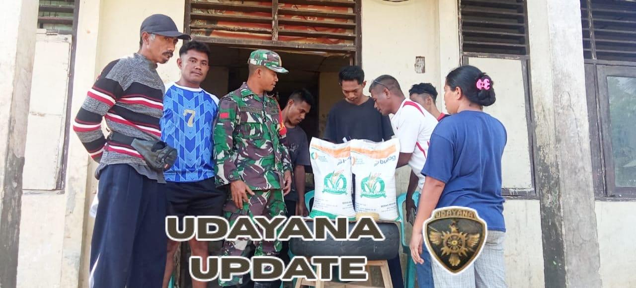 Koramil 01/Lewa Bersama Pemerintah Salurkan Beras CPP kepada 146 KK