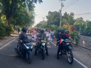 Karnaval Tingkat Kecamatan Kewapante: Personel Koramil 04/Kewapante Laksanakan Pengamanan