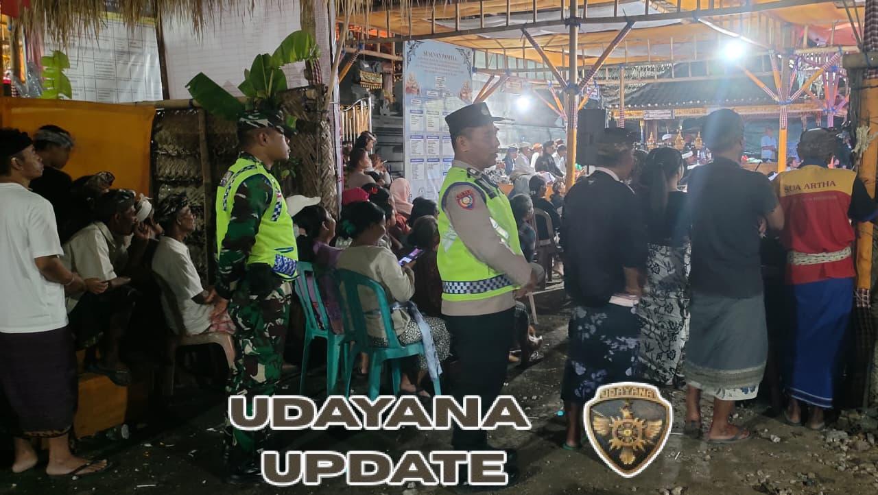 Bondres Rangkaian Karya Di Pura Dalem Gelagah Sembir Digelar Dengan pengawalan Babinsa Kutampi