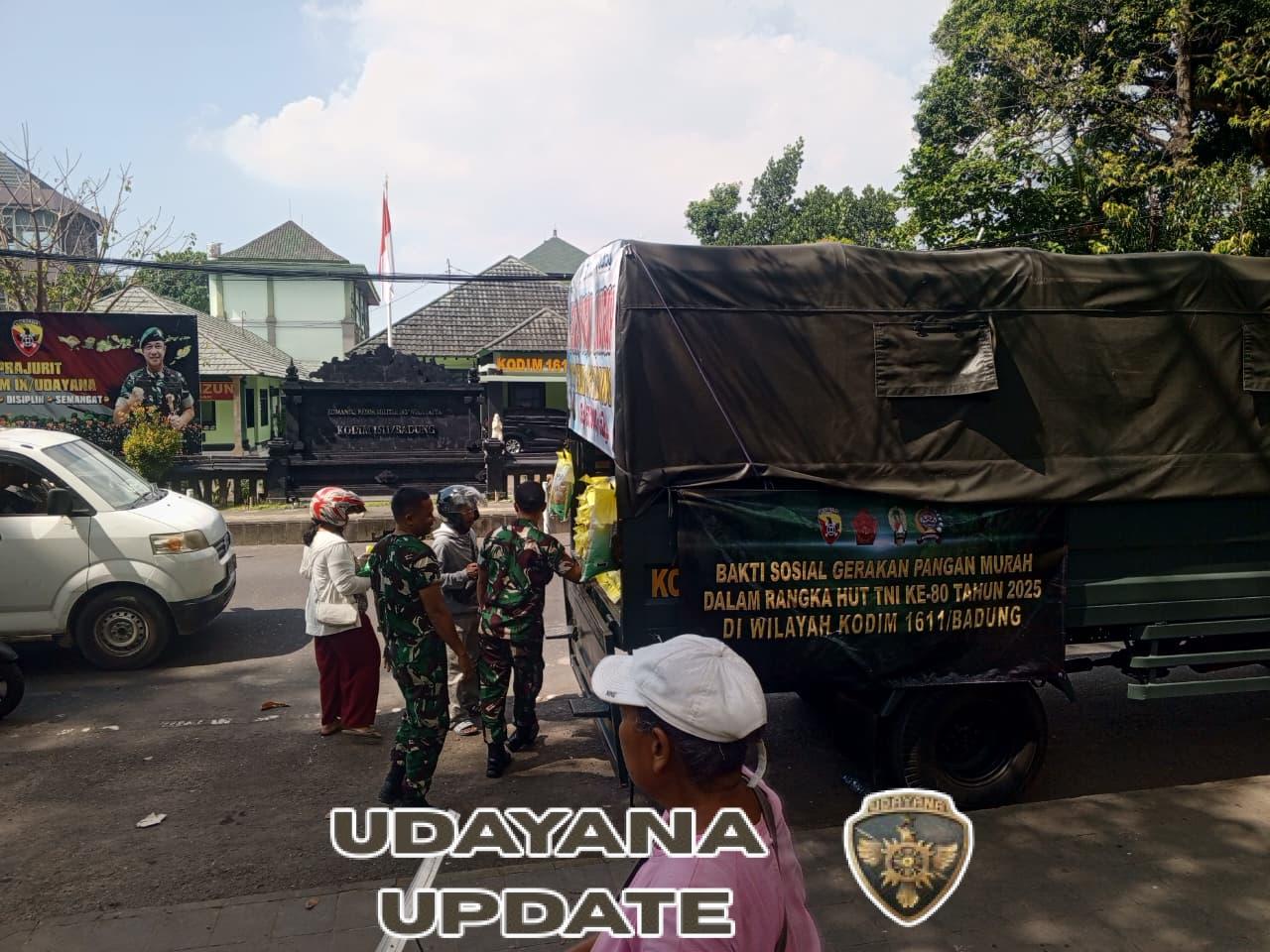 Koperasi Kodim 1611/Badung Gelar Pasar Murah Beras di Lapangan Puputan