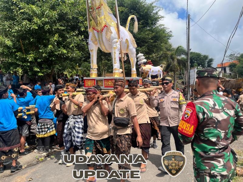 Tiga Desa Serentak Gelar Ngaben Massal, Danramil Nusa Penida  Kerahkan Babinsa