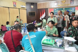 Sinergi TNI-Polri dan Persit, Kodim 1609/Buleleng Sukses Gelar Donor Darah HUT TNI ke-80