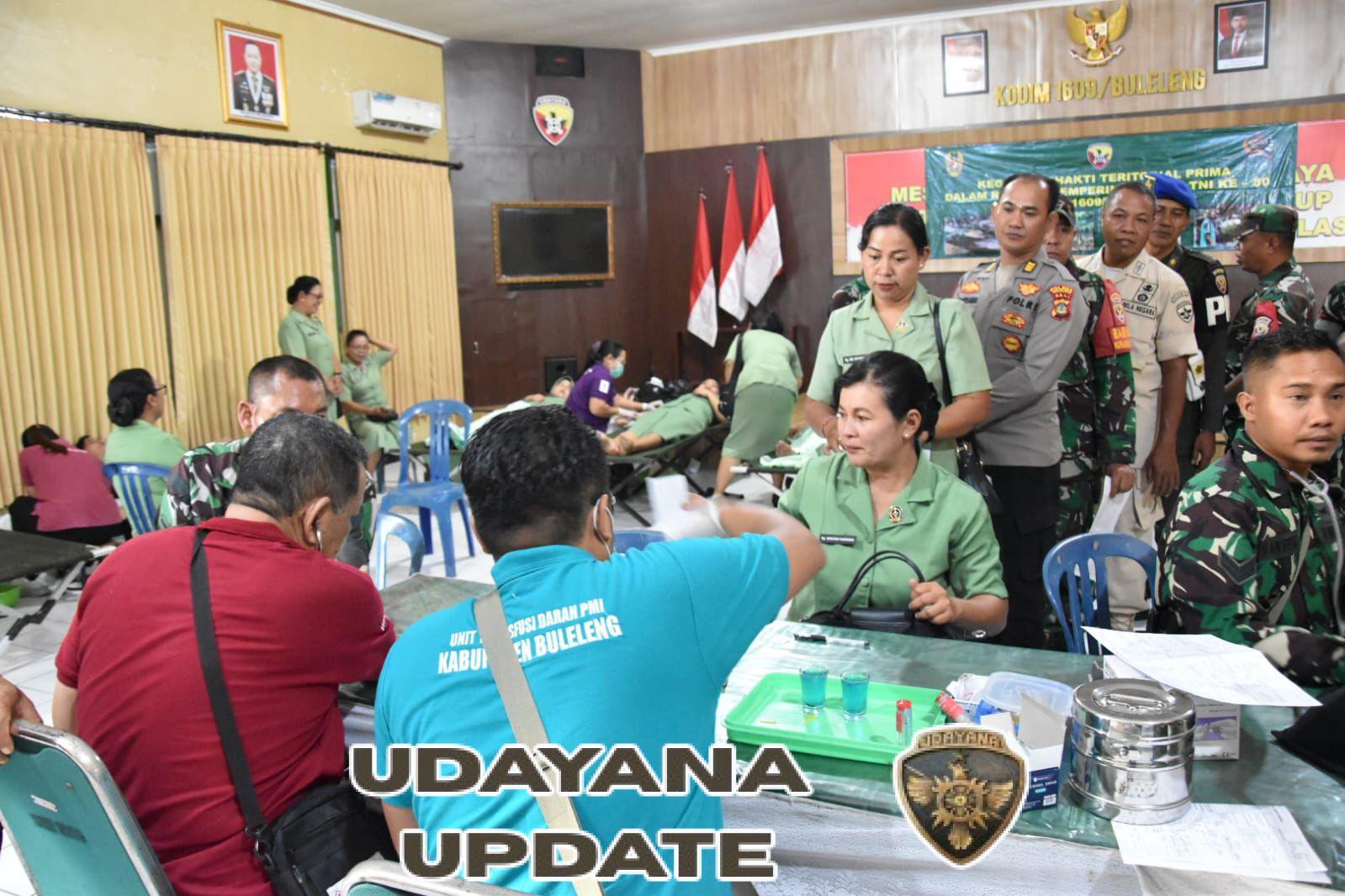 Sinergi TNI-Polri dan Persit, Kodim 1609/Buleleng Sukses Gelar Donor Darah HUT TNI ke-80