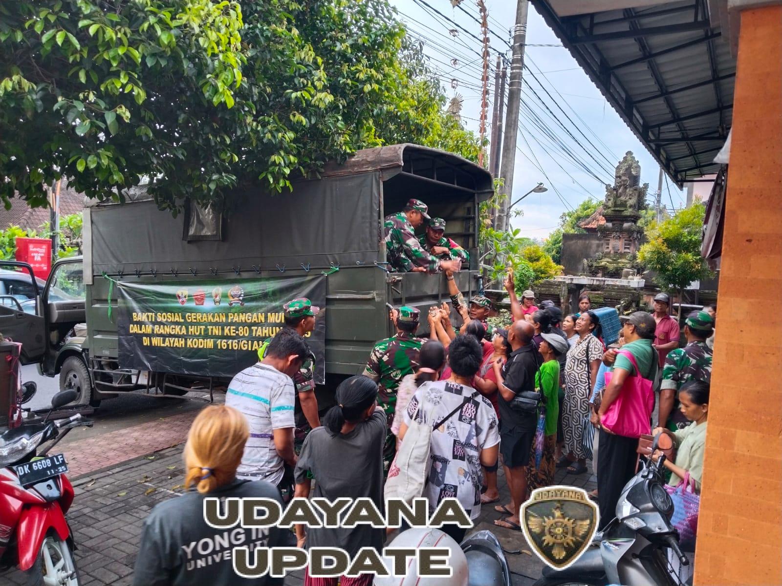 Dukung Stabilitas Harga, Koramil Blahbatuh Bersama Kodim 1616/Gianyar Salurkan 2 Ton Beras Murah