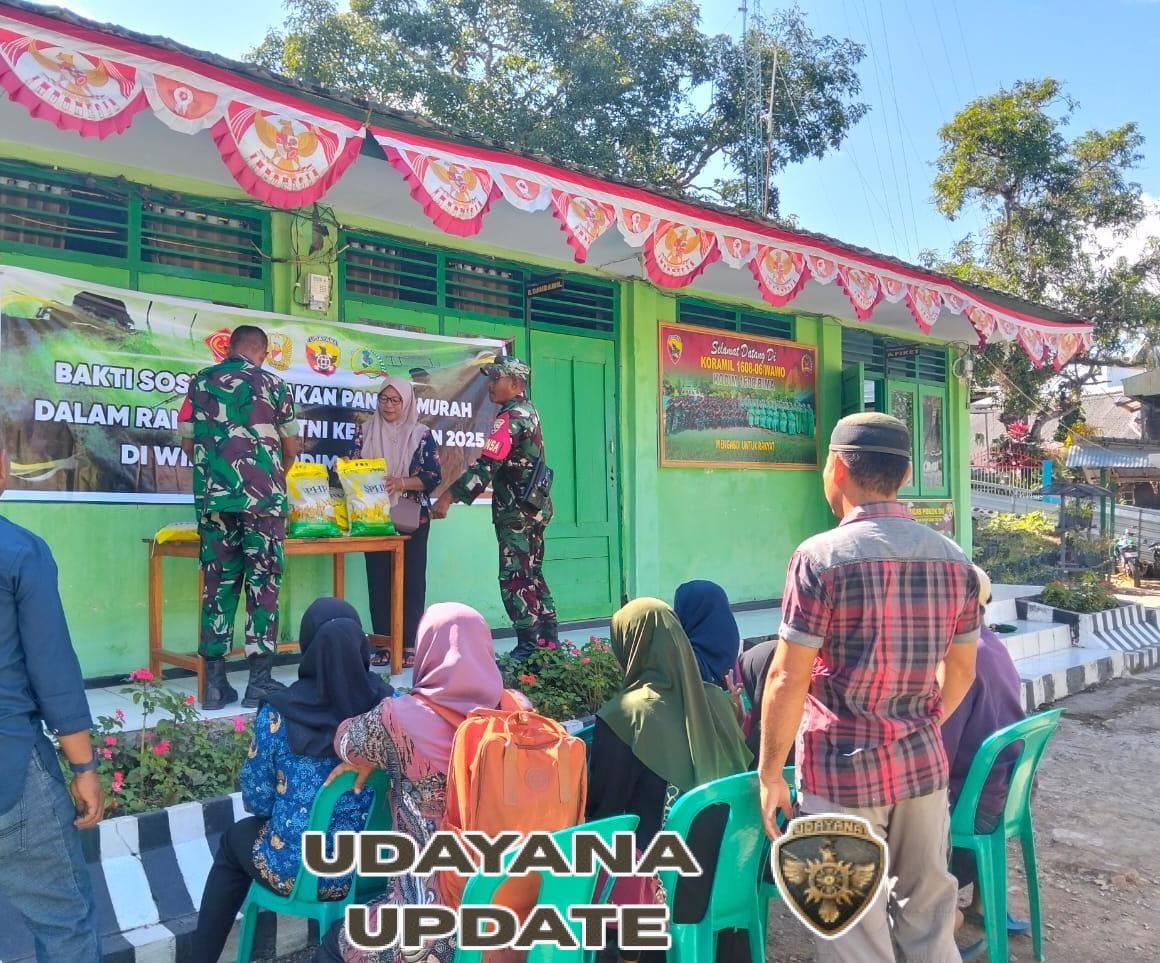 Koramil Wawo Gelar Gerakan Pangan Murah Jelang HUT TNI ke-80