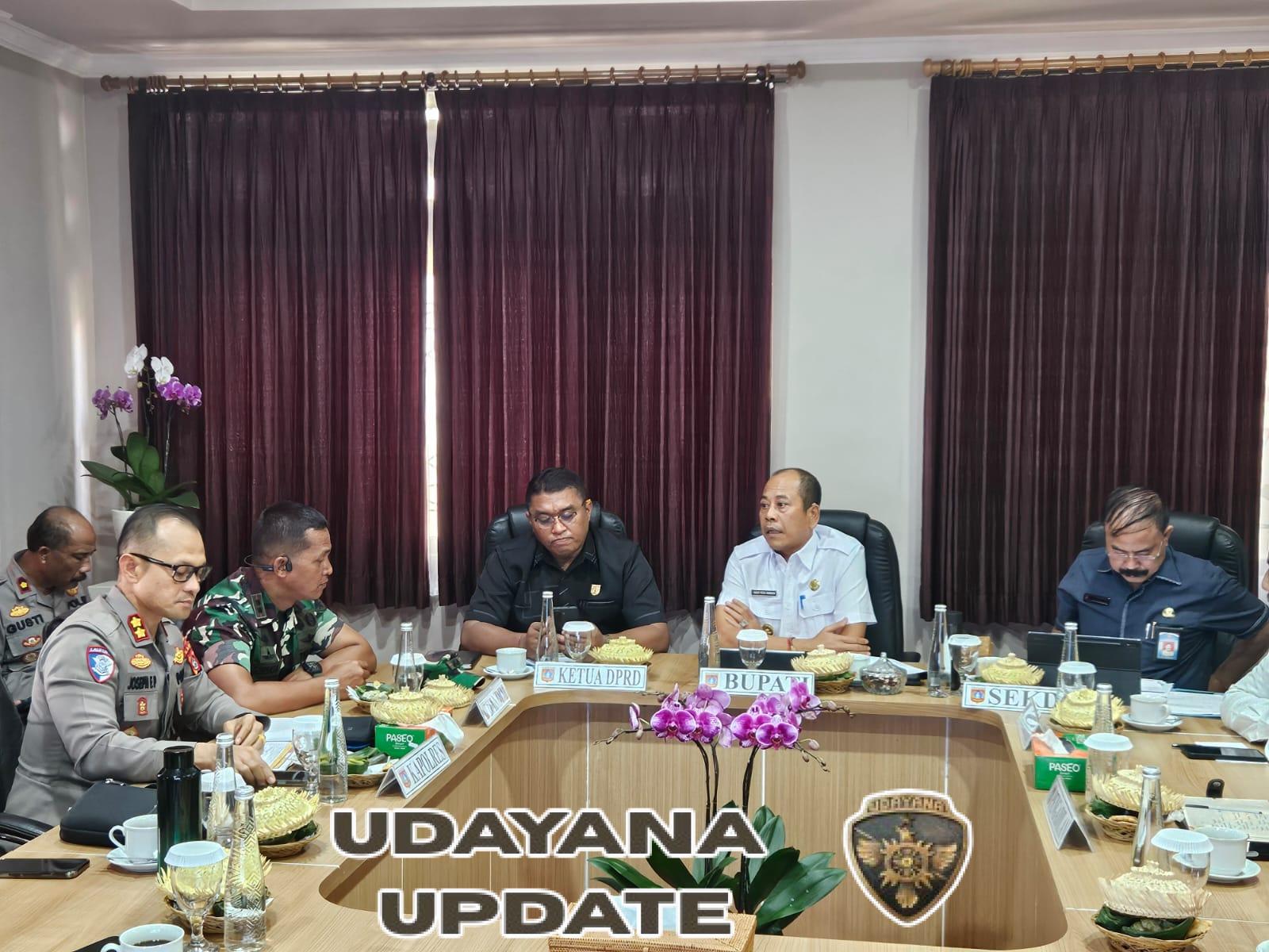 Jaga kondusifitas, Dandim 1623/Karangasem bersama Forkopimda dan instansi serta stakeholder terkait laksanakan rapat koordinasi