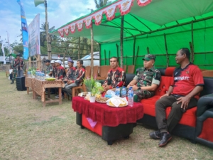 Tarian Lopi Pengge Sambut Kedatangan Dandim di Pembukaan Turnamen Mini Soccer Monta Cup II