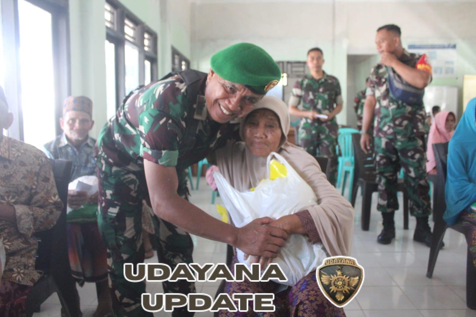 Kodim 1620/Loteng Bagikan Sembako dan Sayur Gratis di HUT ke-80 TNI