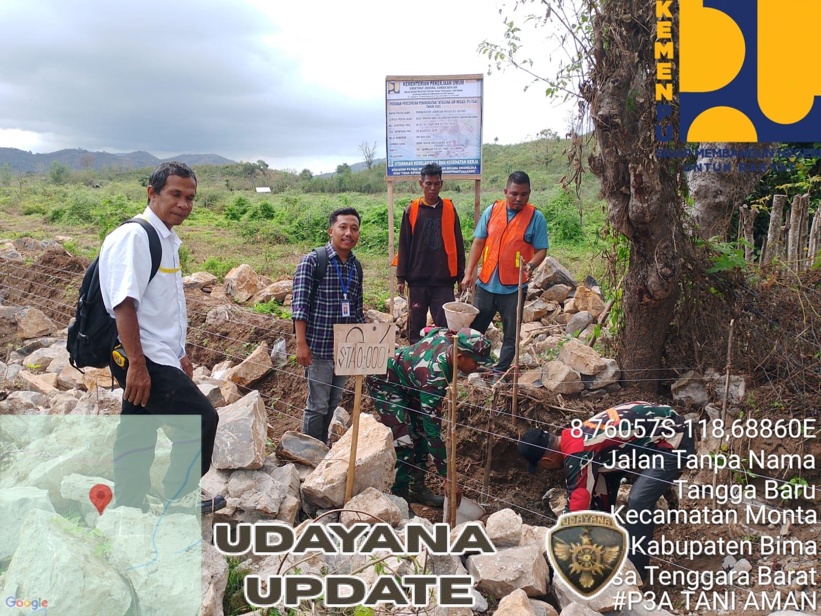 Babinsa Kopda Usman Pimpin Peletakan Batu Pertama Saluran Irigasi di Desa Tangga Baru