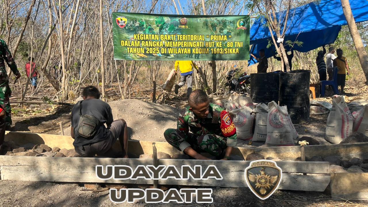 Peringati HUT TNI ke-80, Kodim Sikka Bangun Jalan Rabat di Kecamatan Waigete