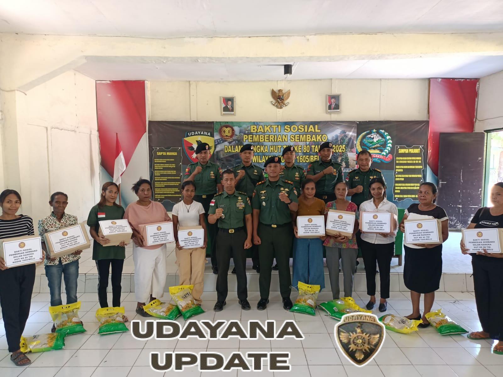 Pererat Silaturahmi Kodim Belu Berikan Bantuan Sembako Bagi Warakawuri Sambut HUT TNI Ke-80